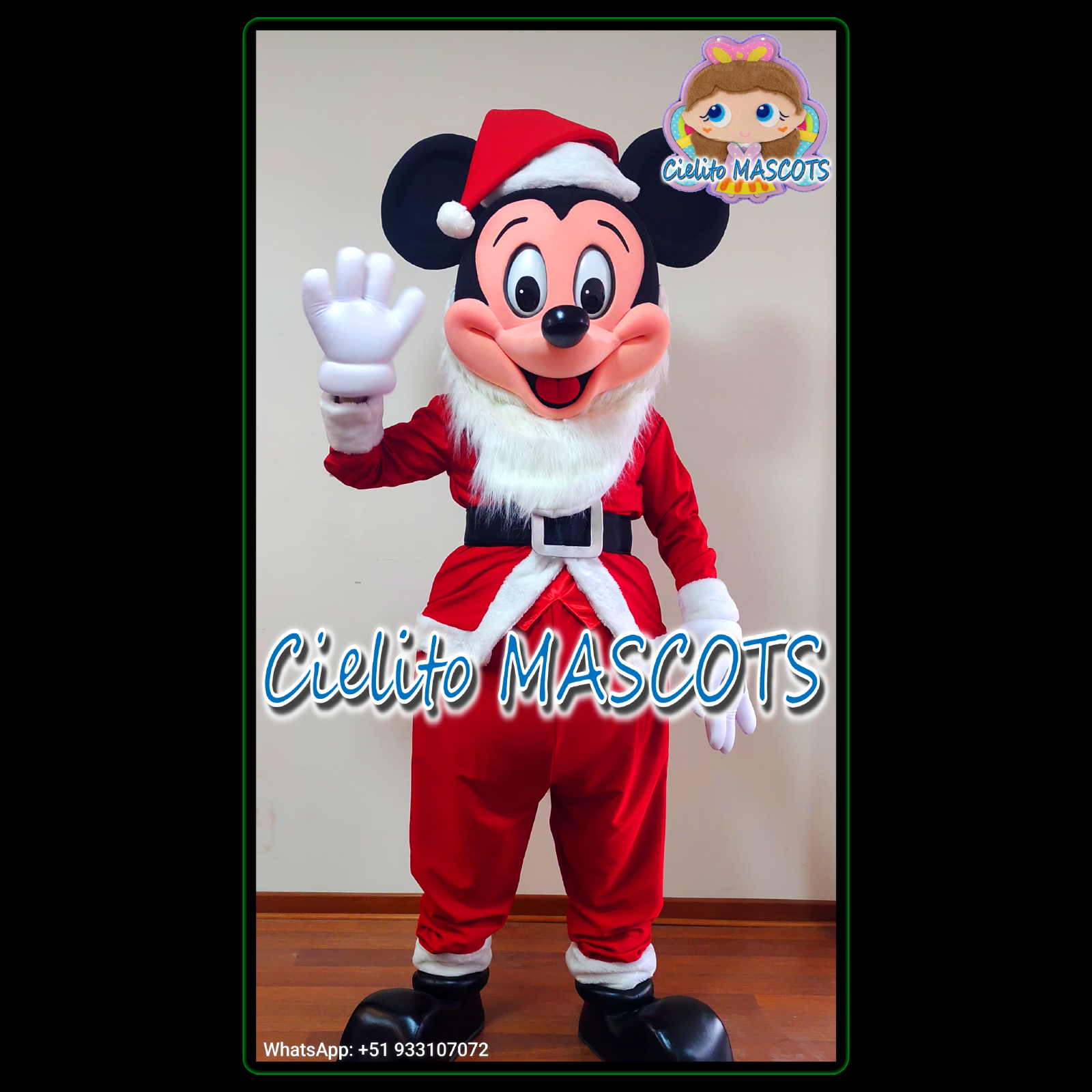 MICKEY MOUSE SANTA Mascot Costume mascotte cosplay halloween Cielito MASCOTS