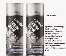 2X Lithium Grease Spray Rapide White Multi Purpose Protects & Lubricates 250ml