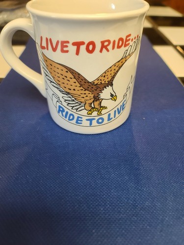 Live To Ride, Ride To Live Vintage Coffee Cup, Mug. Used, Very Clean - Picture 4 of 6