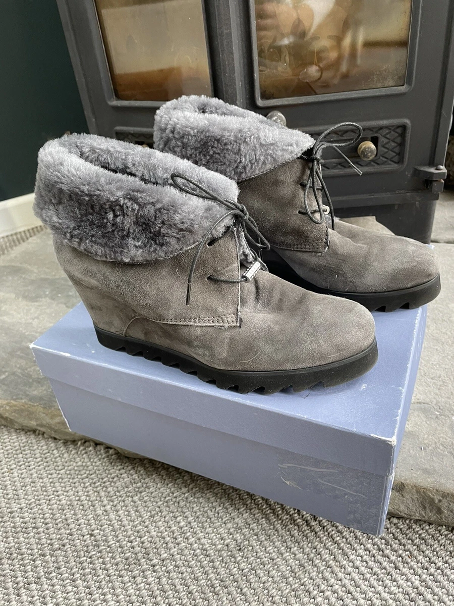 Grey wedge ankle boots best sale uk