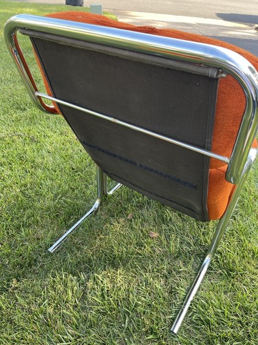 Vintage Jerry Johnson Arcadia Mid Century Modern Tubular Chrome Lounge Chair - Picture 5 of 10