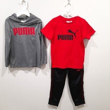 PUMA Hoodie Set, 3-Piece, Black/Red/Gray, Size XXS 3/4  BRAND NEW 