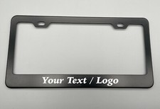 Custom Laser Engraved Black License Plate Frame Stainless Steel Fit Bmw Porsche