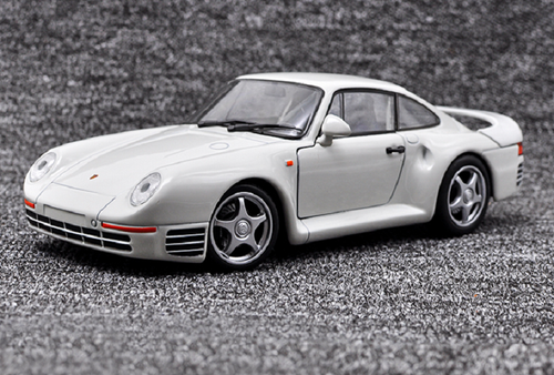 Coche deportivo de carreras Welly 1:24 Porsche 959 blanco modelo diecast nuevo en caja