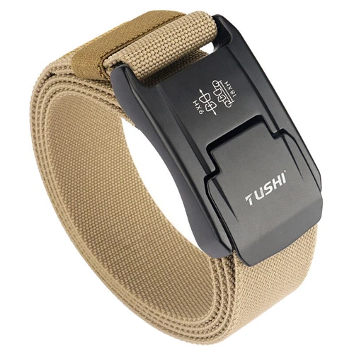 Men Tactical Belt Elastic Belt Strong Nylon Alloy Quick Release Buckle Stretch - Picture 11 of 21