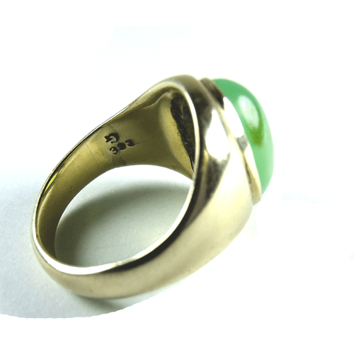 eleganter alter Gold Ring Jadeite Jade Jadering Goldring Goldschmied Punze 1950 - Bild 3 von 6
