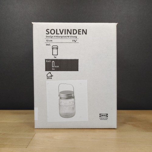 IKEA Solvinden LED Light Clear Glass Jar Outdoor Table Patio Battery 13cm New - Picture 3 of 6
