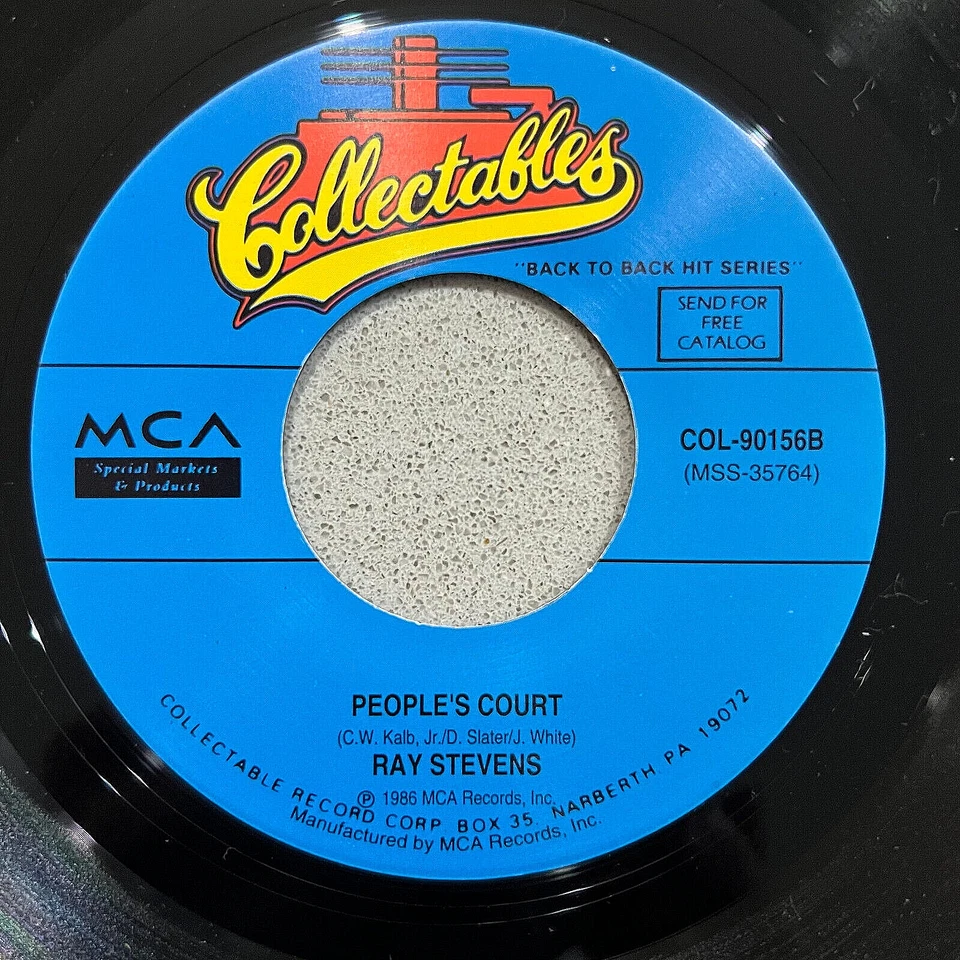 Vinyl Record 7" 45- Ray Stevens: People's Court 1986 + I Saw Elvis In A UFO 1989 - Image 2 of 4
