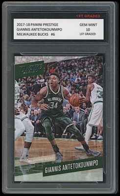 Giannis Antetokounmpo 2017-18 Panini Prestige 1st Graded 10 NBA Card #6 Bucks
