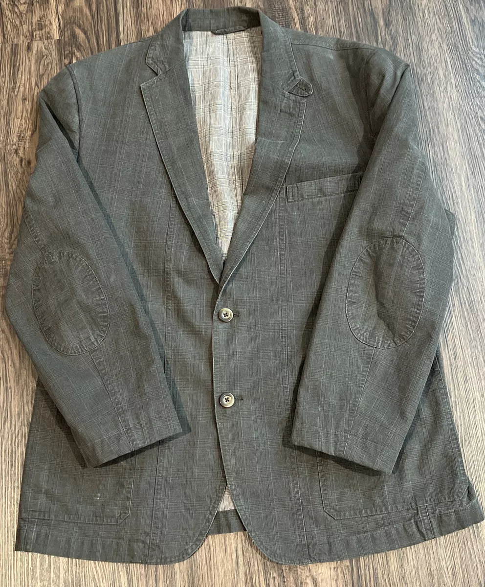 Plaid blazer with elbow patches cheap