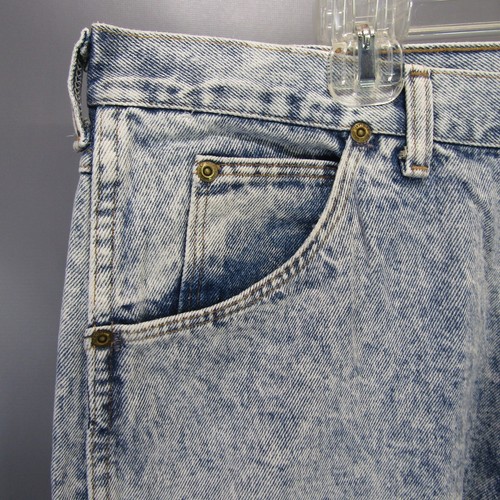 Vintage Wrangler Acid Wash Jeans Men's Size 36x28 Mader in USA 1990's 80s era - Picture 3 of 8