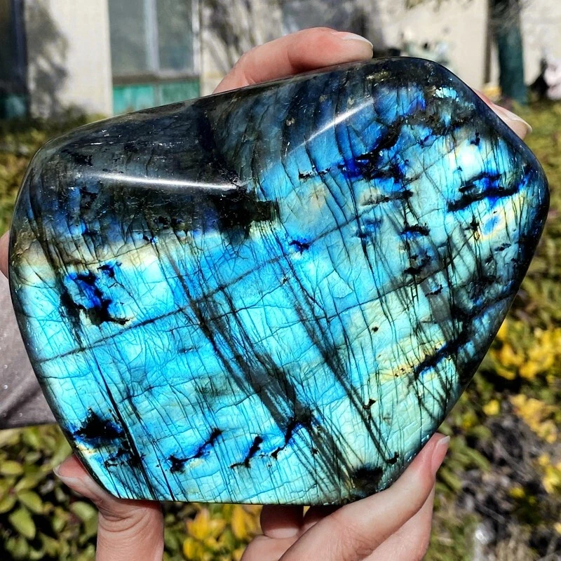 4.91LB Natural Blue Light Labradorite Stone Quartz Crystal Spectrolite Reiki