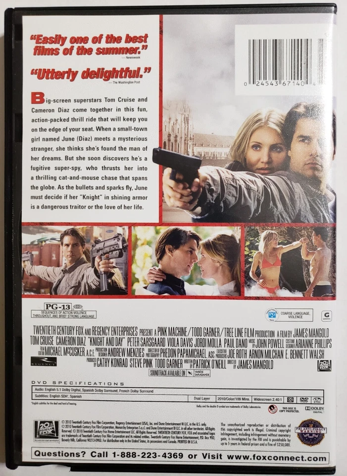 Knight And Day DVD 2010 (Former Blockbuster Rental) - Image 2 of 3