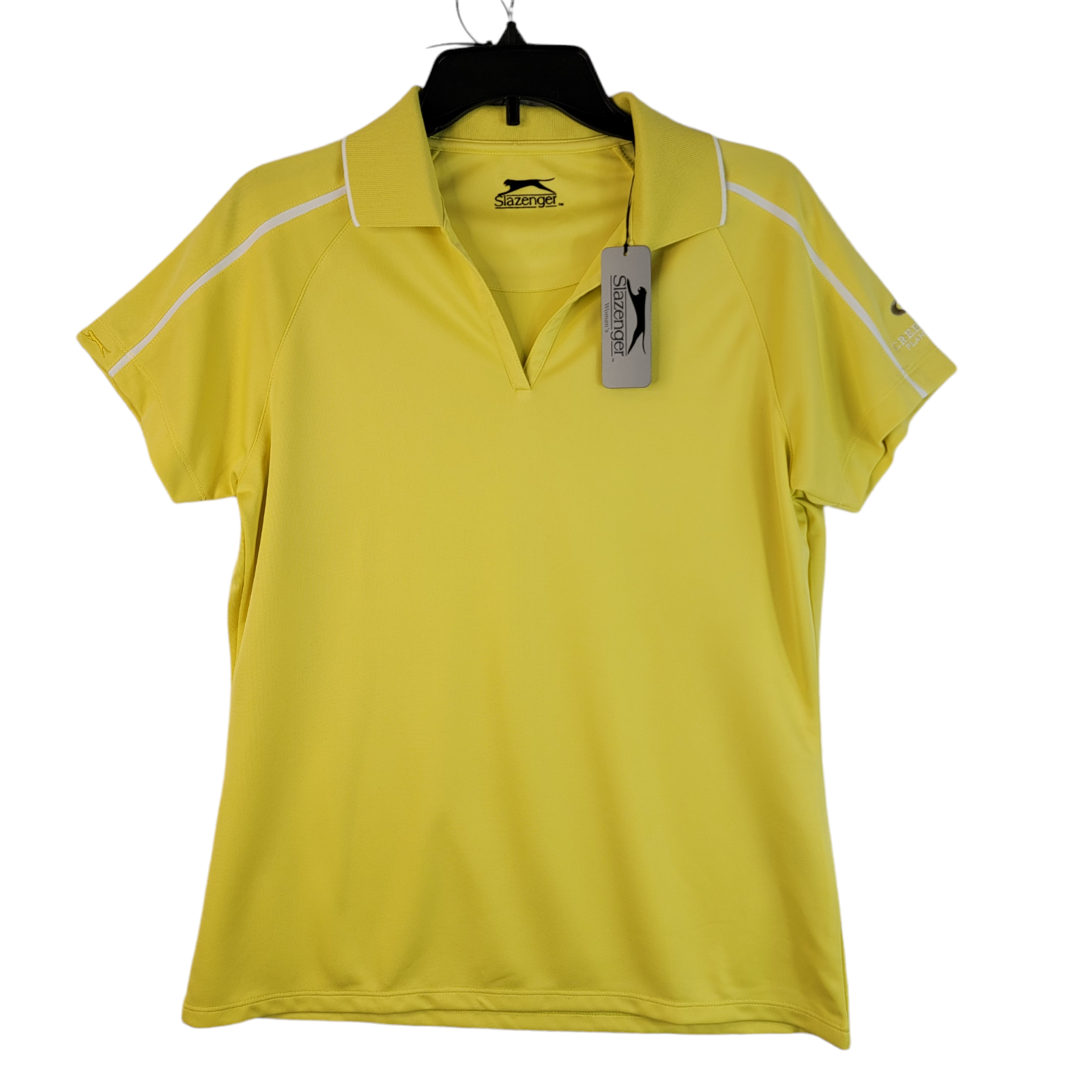 Slazenger Womens Yellow Golf Polo Shirt Short Sleeve Collared Size