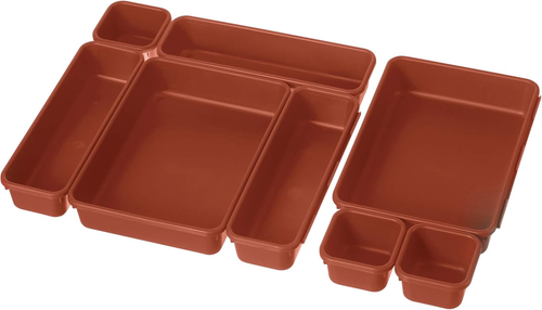 8 Pack Interlocking Drawer Organizers & Storage Bins -Bathroom, Office, & Kitche