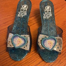 Disney Frozen Elsa Glitter Jelly Shoes COSTUME Play Slip-On    7.5 Inches