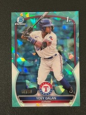 Yosy Galan 2023 Bowman Sapphire 1st Aqua Refractor /99 Rangers BCP-221