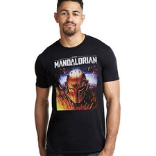 Image of Official Star Wars Mens Mandalorian Warrior T-shirt Black S - XXL