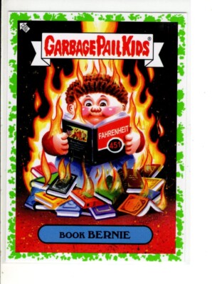 BOOK BERNIE GARBAGE PAIL KIDS CARD BOOKWORMS GREEN PARALLEL BORDER #81B EX
