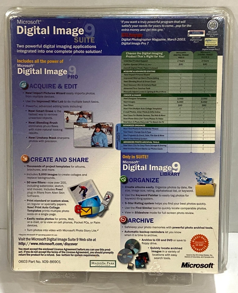 Microsoft Digital Image Suite 9 for Windows XP/2000/98 (S83-00021) - Sealed - Image 2 of 4