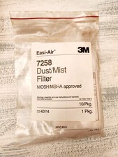 7258 Dust/Mist Filter, Easi-Air 3M, NIOSH/MSHA Approved - 10/pkg - 021200-60114