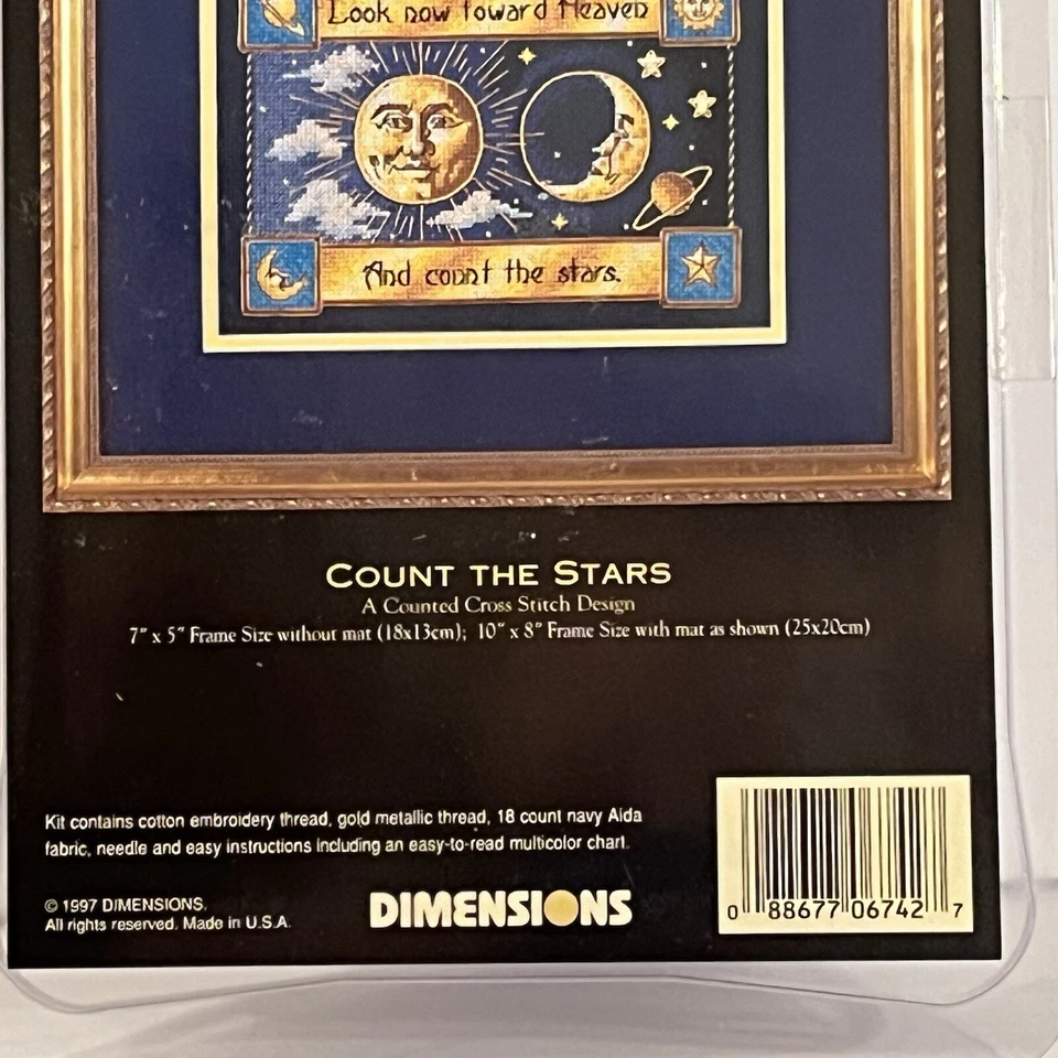 Dimensions Gold Collection Count the Stars Petites 6742 Celestial Moon 1997 7x5" - Image 3 of 4