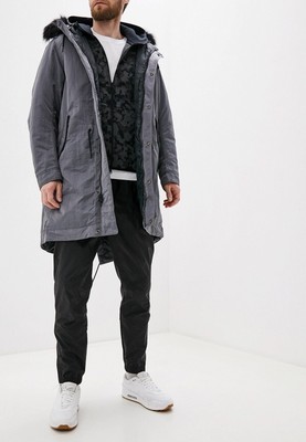 Nike Sportswear Hood Parka Dark Grey Coat Fur BV4751-021 / Large | eBay