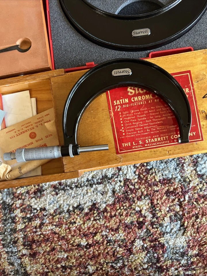Lote de fundas micrómetros Starrett T436RL-5-6 IN/nº 436 6-7 IN/nº 436 3-4 IN W Foto 3 de 4