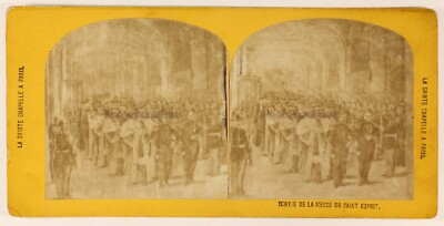Mèse An Sainte Chapelle Paris Foto Nach Gemälde Stereo Vintage Albumin