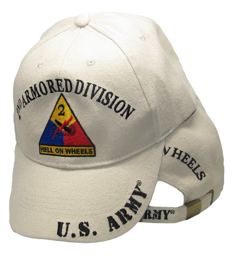 U.S. ARMY 2ND ARMORED DIVISION Hell on Wheels Shadow Khaki Embroidered Cap Hat - 第 3/6 張圖片