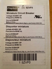 DAYTON 5ZVF0 IEC MINIATURE CURCUIT BREAKER,25A,480VAC,2P. "NEW" ON SALE!!