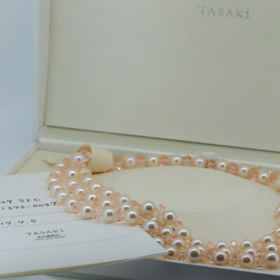 TASAKI 真珠 Tasaki Valier Pearl Crystal Necklace 7.2mm to 7.4mm SV925 (Silver