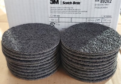 (20) Scotch-Brite 4  Precision Surface Conditioning Disc Hook Loop Extra Coarse