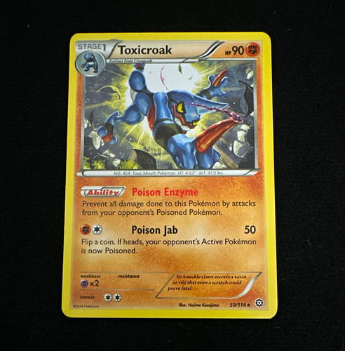 Pokemon TCG Toxicroak 59/114 XY Steam Siege Uncommon Regular English 2016 90 HP