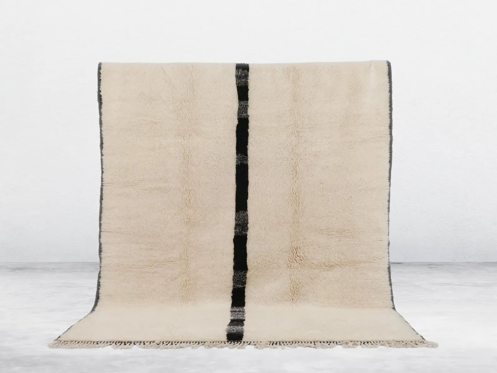 Custom Moroccan Berber Beni Ourain Wool Rug Color Black & White Design Carpet Ru