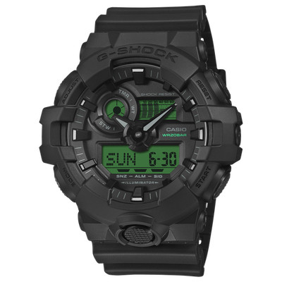 Casio G-Shock GA700BEG-1A Unisex Black Resin Digital Analog GA-700 Series Watch