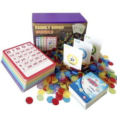 100 Pack Bingo Game Set Cards Chips Calling Deck Large Group Party Game