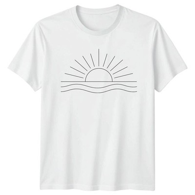 Minimalist Sunrise Sunset Waves T-Shirt Strand Natur Geburtstag Geschenk