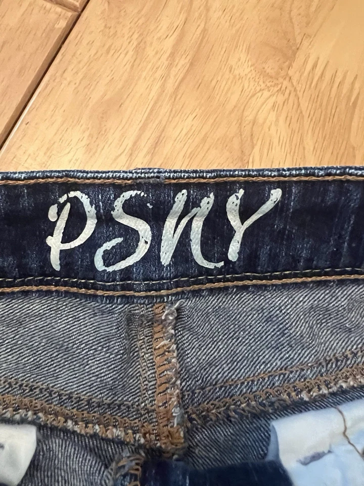 Shorts jeans feminino tamanho 8 conjunto de 3 pares um PSNY e dois 77 crianças da American Eagle - Imagem 3 de 4