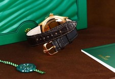 Rolex Cellini Date 39mm, Silver Guilloche Dial - 18kt Rose Gold on Strap, 50515 16