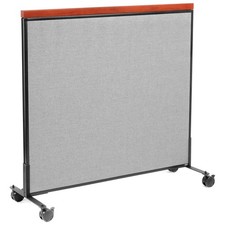 48-1/4"W x 46-1/2"H Mobile Deluxe Office Partition Panel Gray