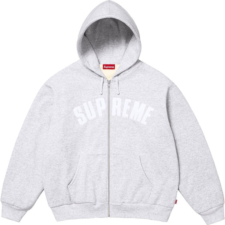 Supreme Arc Thermal Lined Zip Up Hooded Sweatshirt Ash Grey | eBay