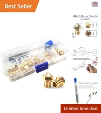 25 pcs 0.4mm Brass Nozzles for 3D Printer MK10 Extruders with Storage Box