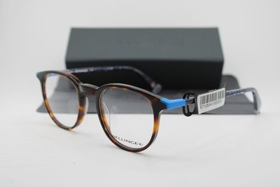 NEW BELLINGER DENMARK FULMER C.220 HAVANA BLUE AUTHENTIC EYEGLASSES 47-21