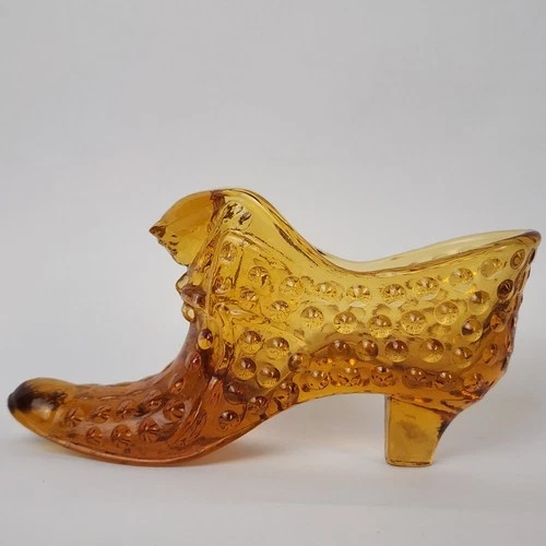 Vintage Fenton Opalescent Hobnail Cat Head Shoe Slipper Art Glass - You Pick Col