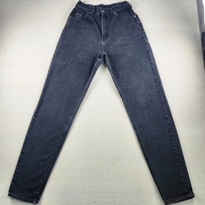 Lee Riders Black Jeans Women 10 Long High Rise Straight Leg Made in USA Vintage