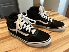 Vans Off The Wall Sk8 Hi-Top Skate Shoes Suede Black Youth Size US 6Y UK 5 EU 38