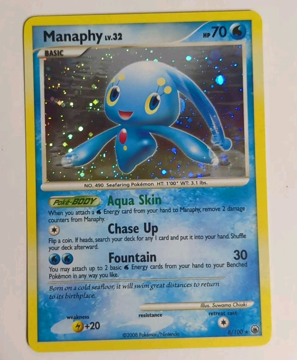 Manaphy - 8/100 - Holo Rare NM English Pokemon Majestic Dawn Vintage Holographic