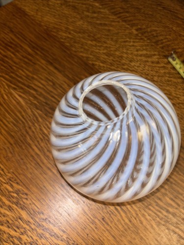 Antique Opalescent Swirl Globe Victorian Glass Fixture Lamp Shade - Picture 6 of 9