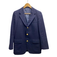 J.PRESS Navy Wool Blazer 3 Button Center Vent Gold Button Auth